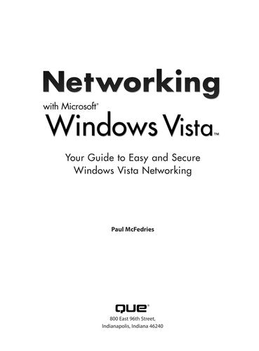 Networking With Microsoft Windows Vista