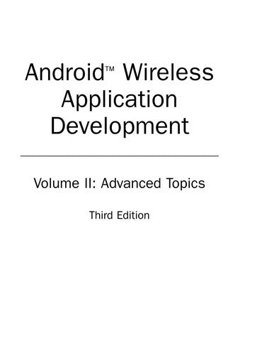 Android Wireless Application Development Volume I