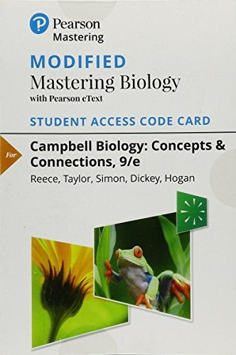 Modified Mastering Biology With Pearson Etext Standalone Access Card For Campbell Biology