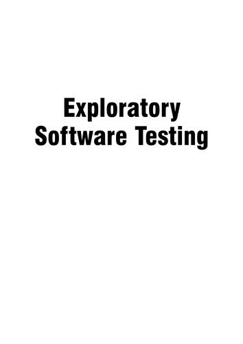 Exploratory Software Testing