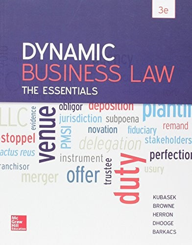Dynamic Business Law The Essentials With Connect 3e