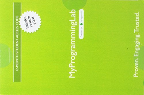 Mylab Programming With Pearson Etext Access Card For Starting Out With Java