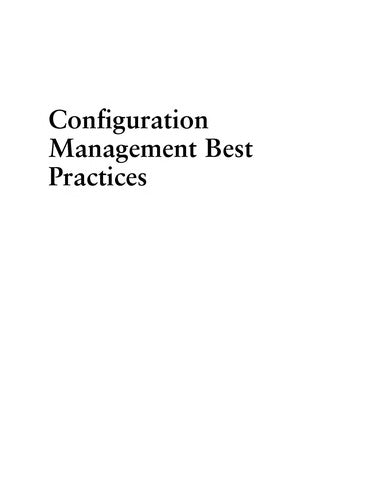 Configuration Management Best Practices
