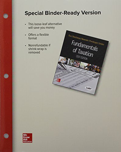 Gen Combo Looseleaf Fundamentals Of Taxation 2017; Connect Access Card