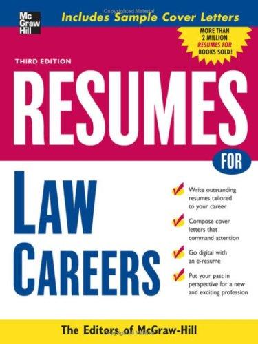 Resumes For Law Careers 3e
