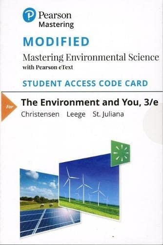 Modified Mastering Environmental Science With Pearson Etext Standalone Access Card For The Environment & You